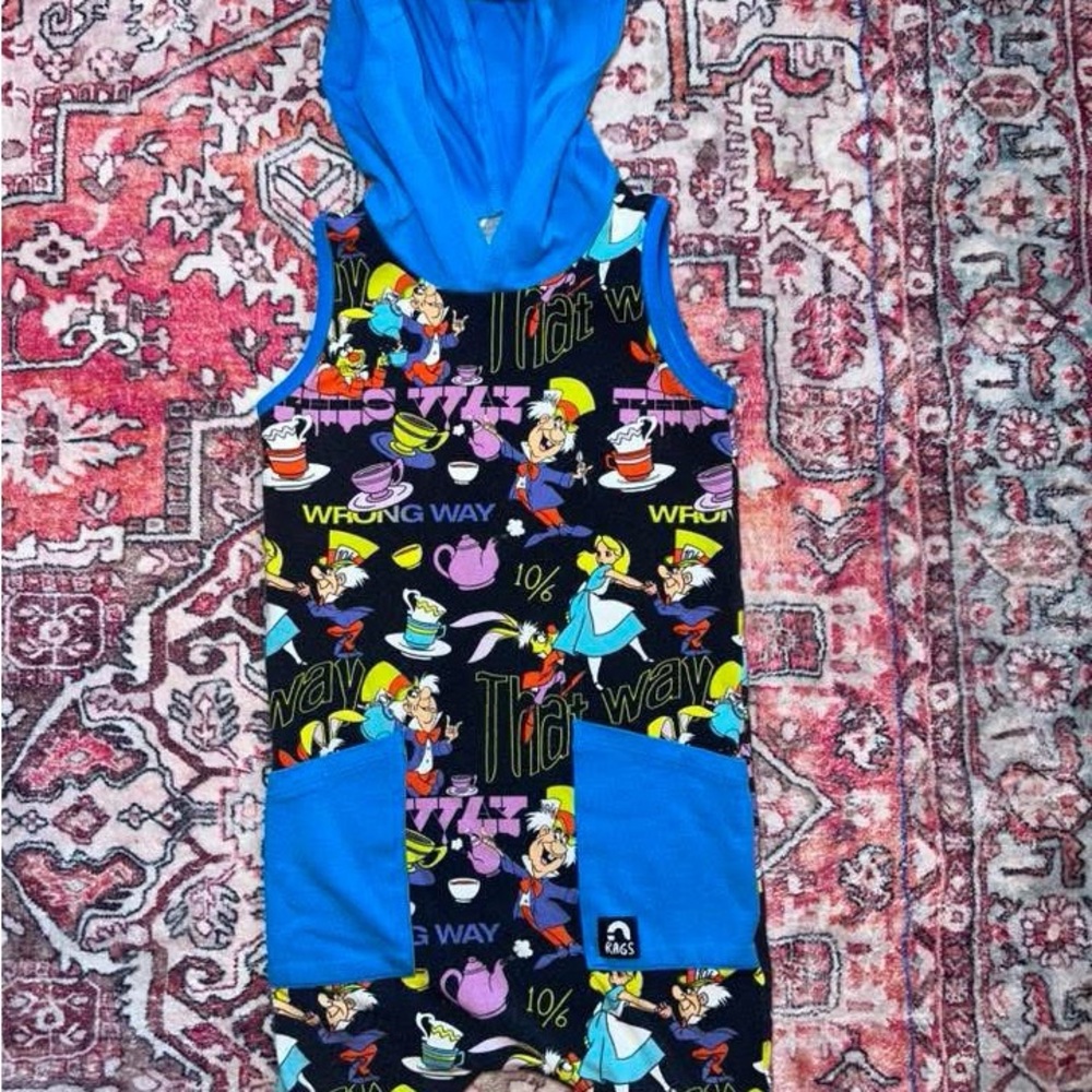 RAGS To Raches Disney Alice in Wonderland hooded romper
